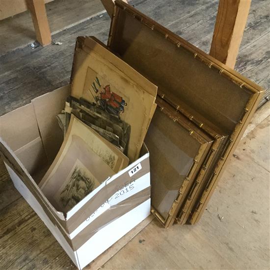 Gilt frame & loose watercolours